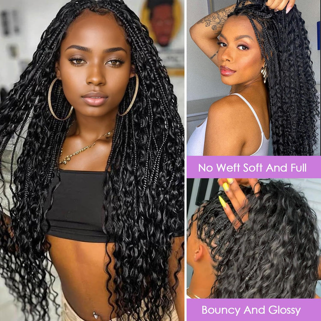 Human Braiding Hair for Boho Braids 100% Virgin Human Hair 150G 20 Inch Curly Knotless 12A Deep Wave Bulk Bohemian Braiding Hair for 2 Bundles/Pack Extensions (Natural Black-Deep Wave, 20 Inch)