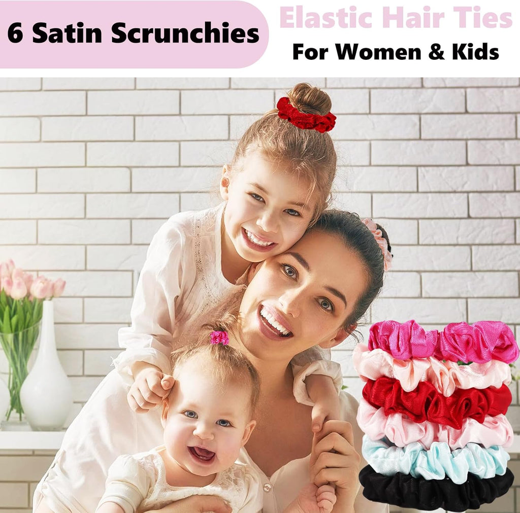 2 PCS Kids Bonnets for Girls,Silk Bonnet for Kids Sleeping Toddler Bonnet with Scrunchies